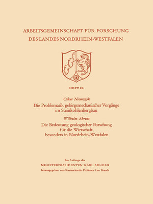 cover image of Die Problematik gebirgsmechanischer Vorgänge im Steinkohlenbergbau